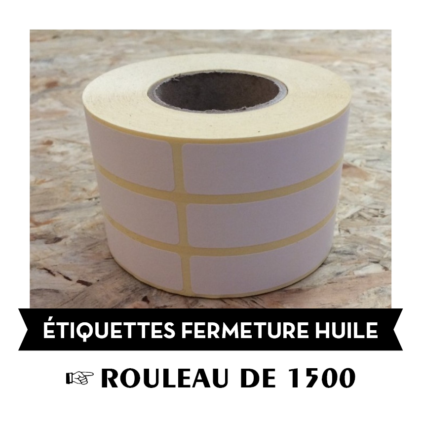 Étiquettes réglementaires pour fermeture huile - rouleau de 1500