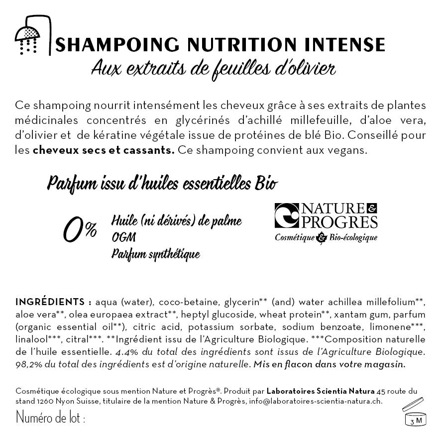 Contre étiquette - Shampoing Nutrition Intense - Feuilles d'olivier
