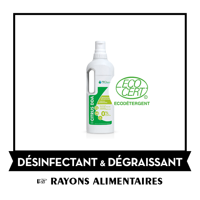 Désinfectant et dégraissant concentré Citrus DDA - AVEC rinçage