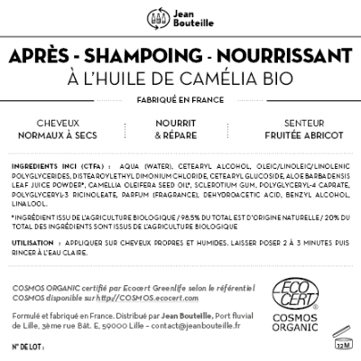Contre étiquette - Après-Shampoing Nourrissant à l'huile de Camélia