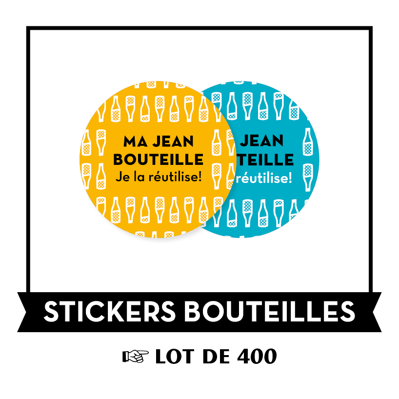 Plaquette Stickers Bouteille - LOT 400 étiquettes
