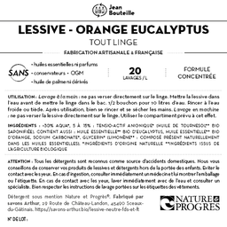 [CE0538] Contre étiquette - Lessive liquide - Tout linge - Eucalyptus &amp; Orange