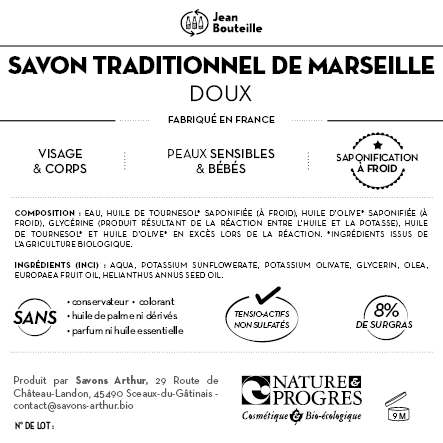 Contre étiquette - Savon de Marseille traditionnel 