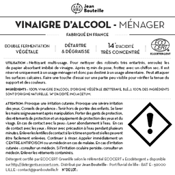 [CE0539] Contre étiquette - Vinaigre d'Alcool 14° - Eco Détergent