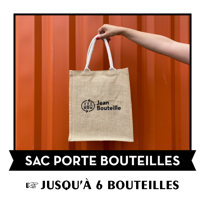 [AC0100] Sac porte bouteilles - toile de jute - 6 bouteilles